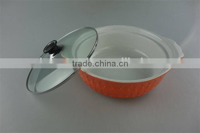 AB grade wholesale stock glazed ceramic casserole with glass lid,soup&stock pot