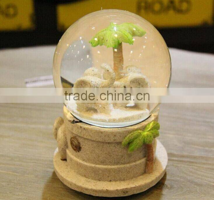 Imitation stones frosted elephant figurine funny animal snow globes