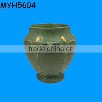 Ancient glazed clay flower vase