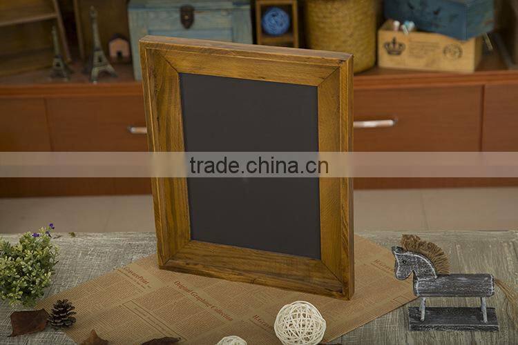 Wood Frame Chalkboard Single-Sided Blackboard With Hooks Zakka Furnishing Articles Vintage Style 39*39*40cm