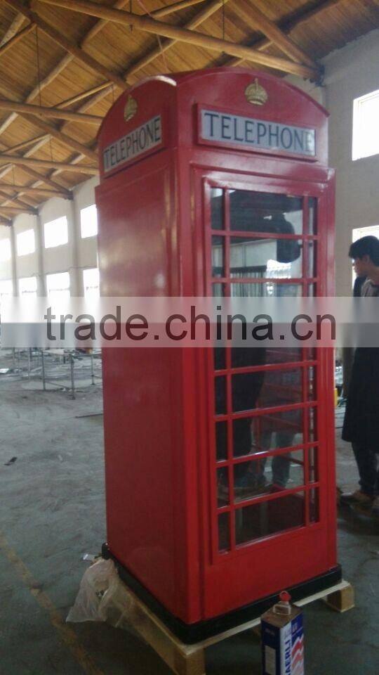 Freestanding metal public antique telephone booth for sale