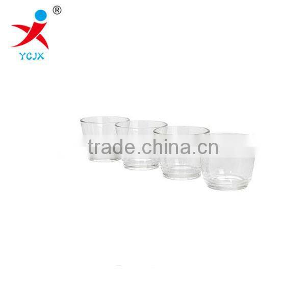 small transparent glass candle holders