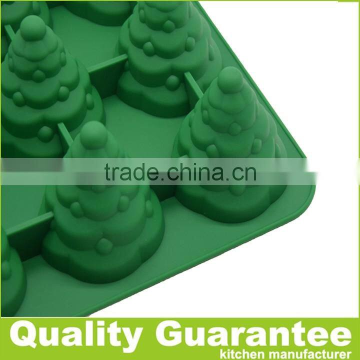 New design 12 cups silicone Christmas tree cake pan
