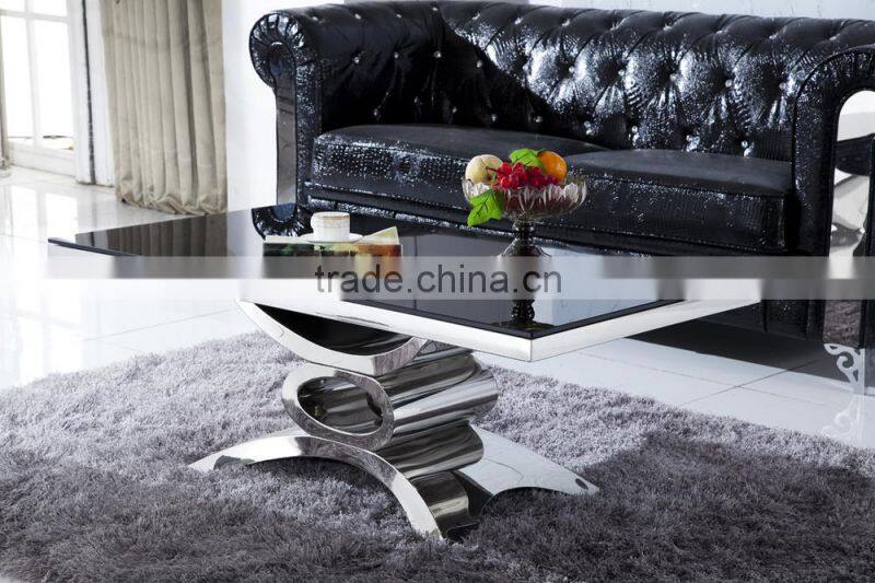 C8066 Latest Design Fancy Rectangle Tea Table With Glass