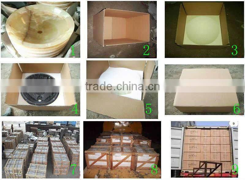 China carrara white marble bath sink with plywood package