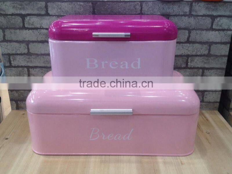 Bright Color Vintage Metal Bread Storage Box/Bread Canister/Metal Bread Tin