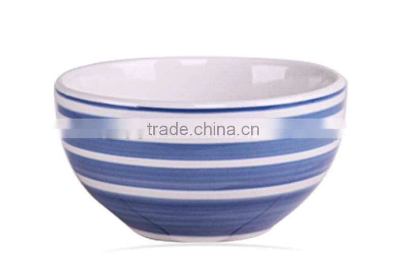 Factory price with high quality green decal hand painting stoneware bowl ceramic hot selling