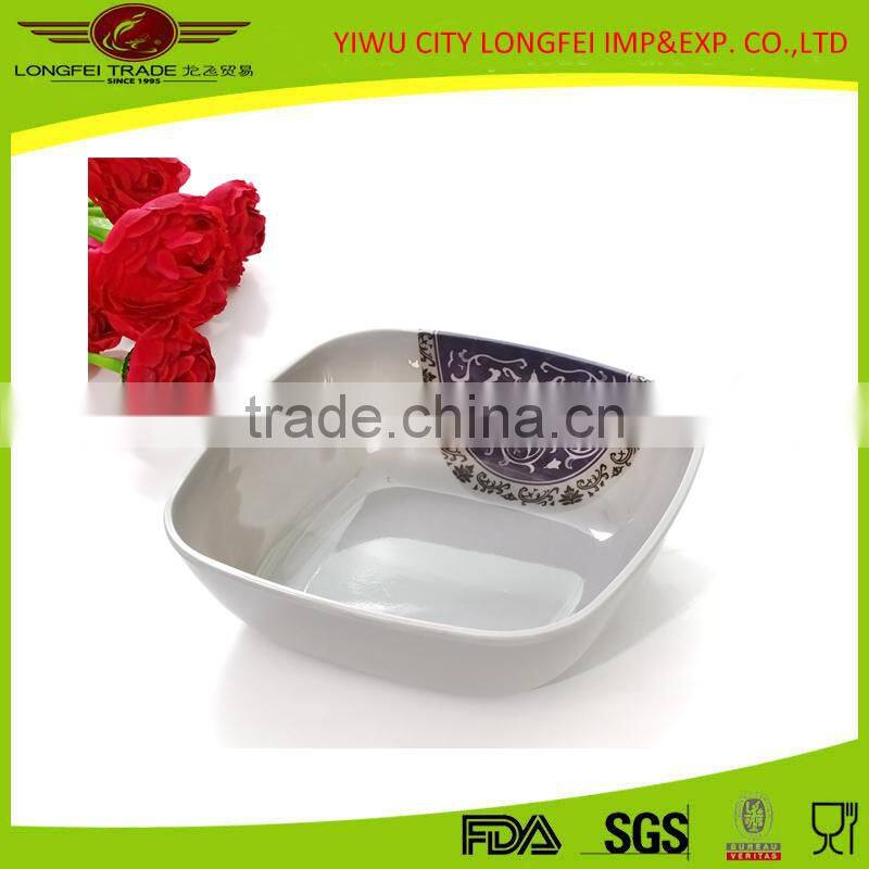 Cheap plastic Dinnerware Melamine Square bowl