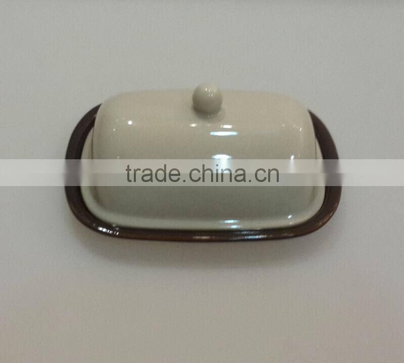 Factory direct wholesale ceramic dip snack butter dish