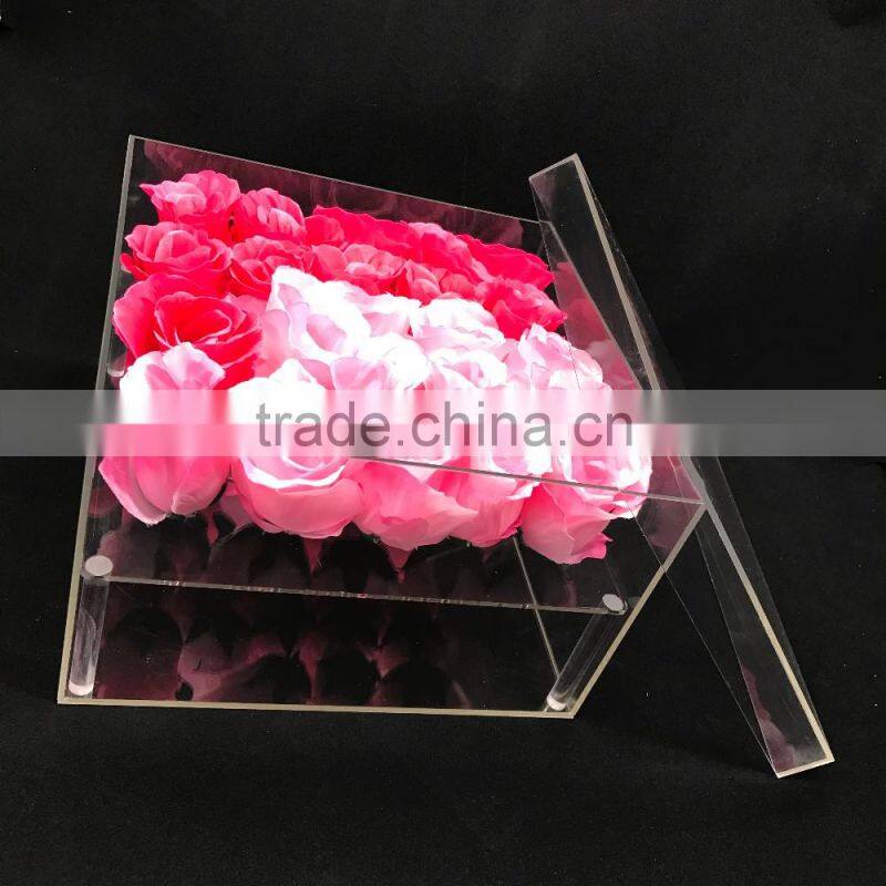china factory Custom transparent acrylic rose flower box