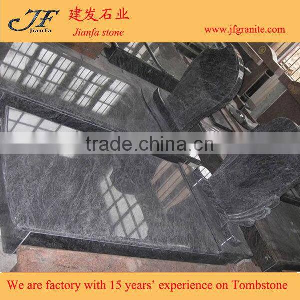 Antique Simple Design Bahama Blue Granite Headstone