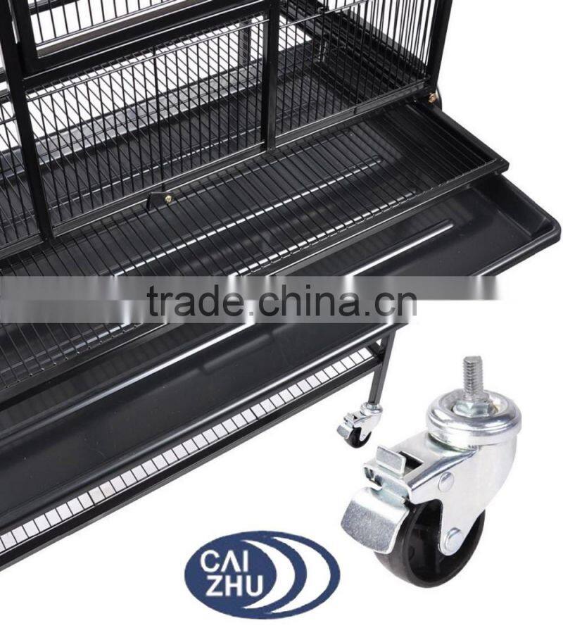 63" Inch Indoor Bird Parrot Chinchillas Ferret Cage Cockatiel House w/Stand Metal Wheel