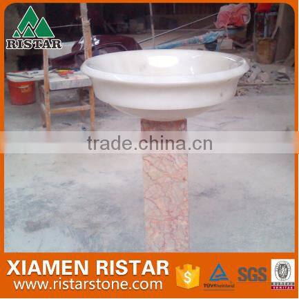 Cheap round white marble stone bathroom basins and stone sinks RST-RB092