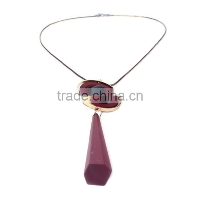 chunky bead ball wood hoop gold hoop rubber strip pendant necklace long geometric necklace