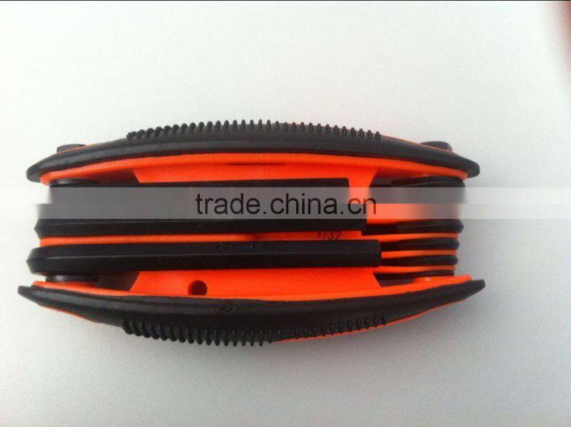 Carbon Steel Material Blaclk Oxide Finishing Hand Tool Folding Hex Key Wrench Set