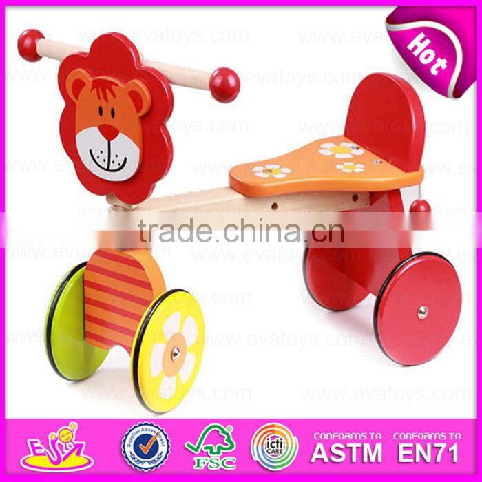 2015 New arrival Wooden Kid Trike Toy,Interesting cheap Wooden Tricycle Toy,Green color wooden baby tricycle toy in bulk W16A013