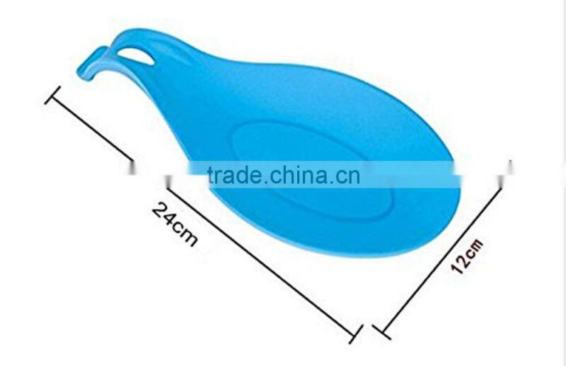 Silicone spoon insulation mat clear silicone mat,decorative spoon rest holder