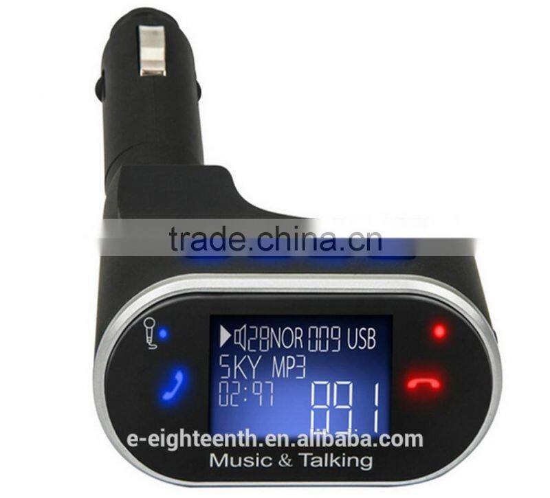 2016 hot universal New Handsfree LCD Bluetooth Car Kit MP3 Player FM Transmitter