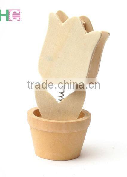 Promotional mini wooden memo clip
