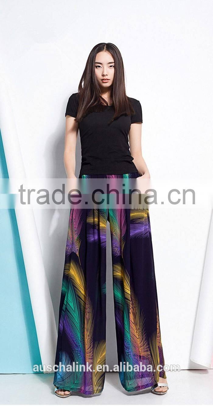 summer lady wide hips casual loose wide leg square dance pants
