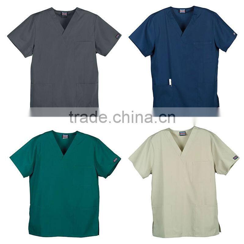 Wholesale 100% Cotton Medical Short Sleeve Unisex Green Surgical Gown
