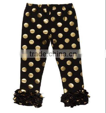 china product and alibaba low price wholesale 2016 new design gold polk dots leggings with ruffle
