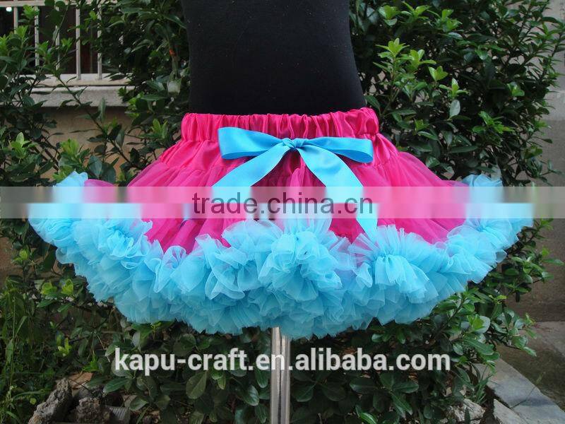 Hot sale baby fluffy pettiskirts girl's tutu chiffon skirt children wear summer boutique party cutting dress