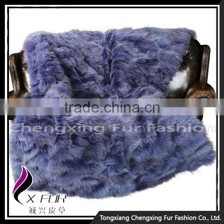 CX-D-117 Hot Sale High Quality Custom Patchwork Custom Fox Fur Blankets