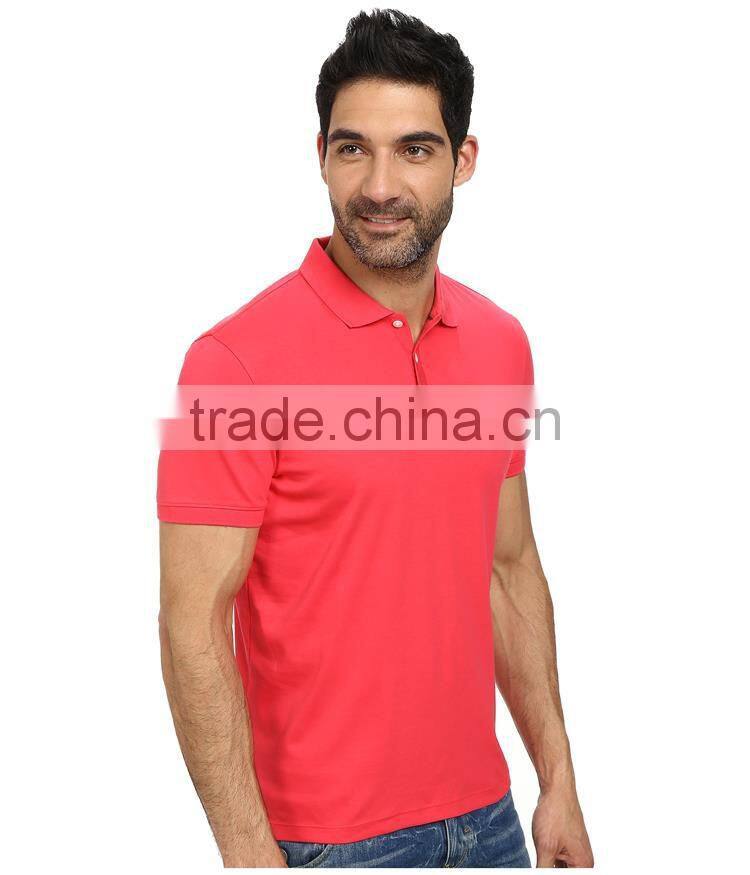 2015 collar design mens China factory pique polo fabric design mens polo shirt