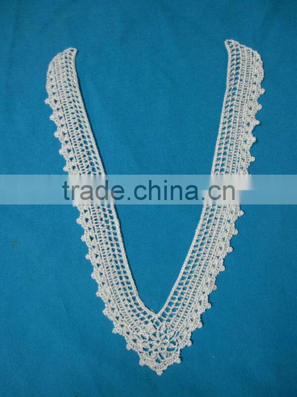 Wholesale 100% cotton crochet deep V neck collar patch