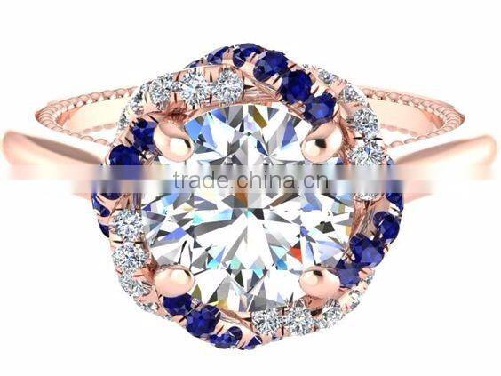 Hot-sale beautiful shining rose gold silver jewelry cz diamond s925 rings for party