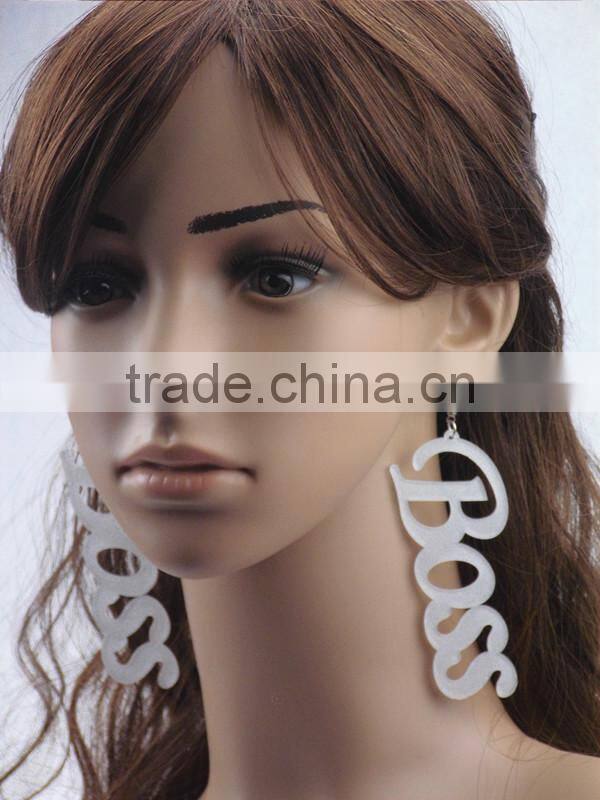 Hip Hop acrylic map earring custom acrylic map earrings 2015 Punk earring jewelry