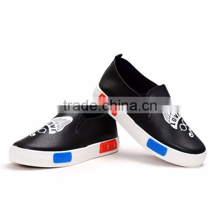 Hot selling ladies pu leather slip on shoes women platform shoes 2017 alibaba china market