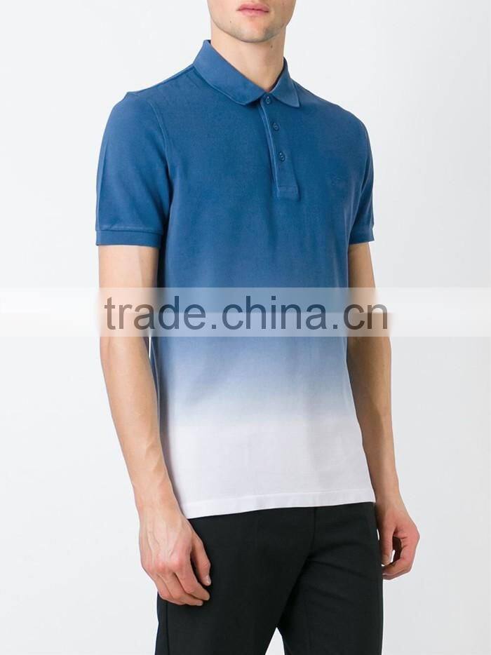 New fashion men blue gradient polo t-shirts