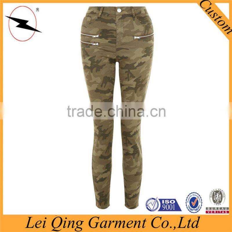 Sexy fashion women tight pants elastic trousers camo
