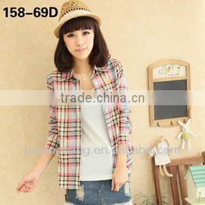 womens plain lined plaid flannel shirt