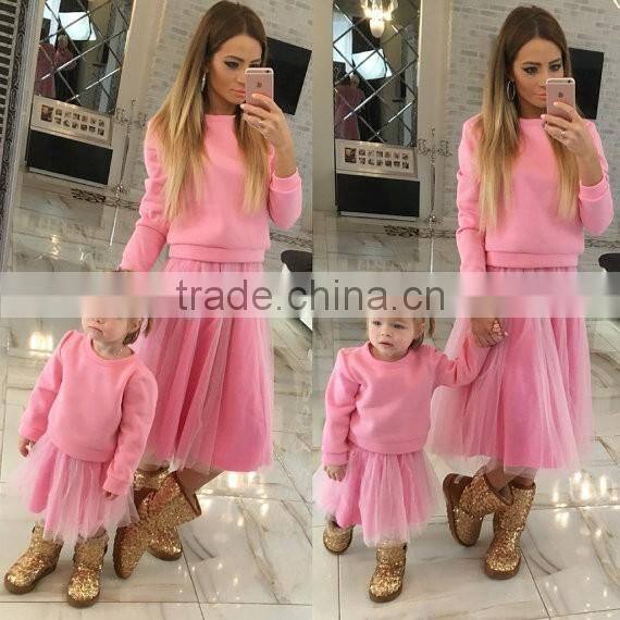 Stylish Mommy And Me Skirts Matching Pullover Sweatshirt Mommy And Baby Matching Tu Tu Dress For Girl
