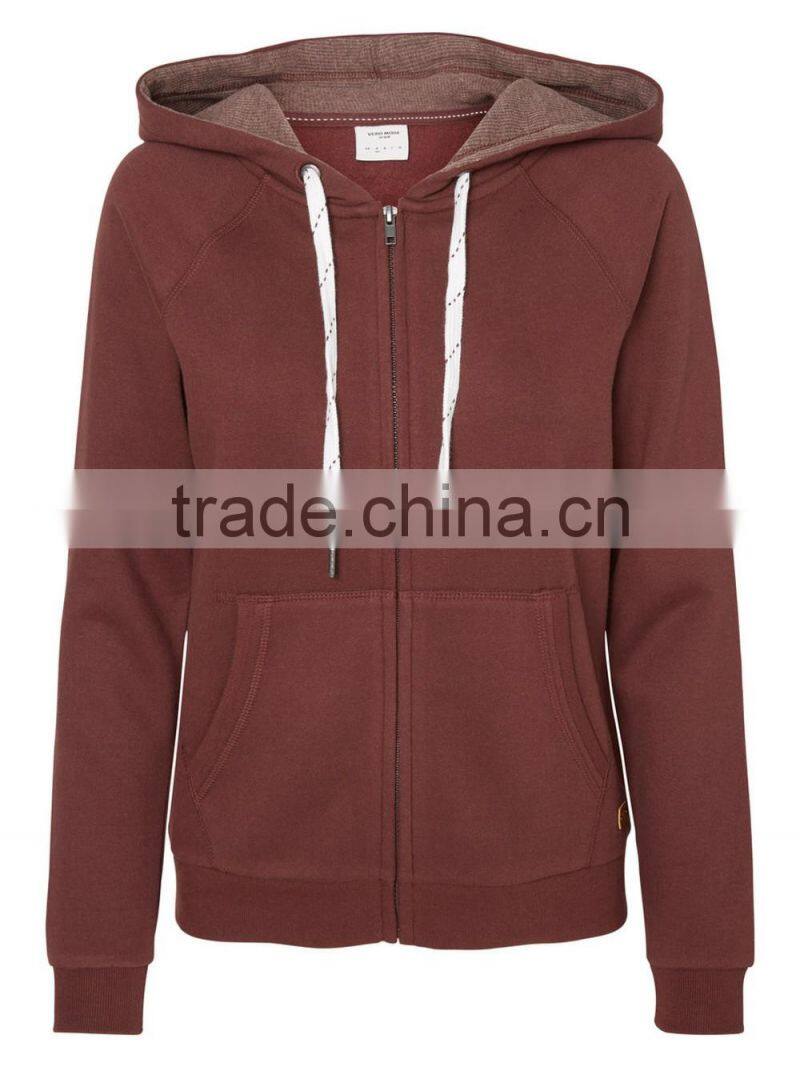 2016 Wens fashion girls slim fit hoodie with the zipper long fit hoodie&sweatshirt