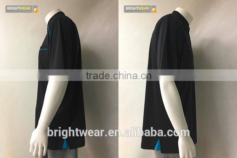 Hot sale 100% polyester contrast color short sleeve workwear polo shirt