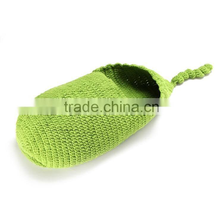 Photography prop Crochet baby swaddle cocoon baby sleeping bag knitted baby hat photo prop