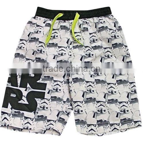 Kids Funny Boutique Clothing with Cartton Super Hero Printing on Boys Super Hero Swimming Shorts
