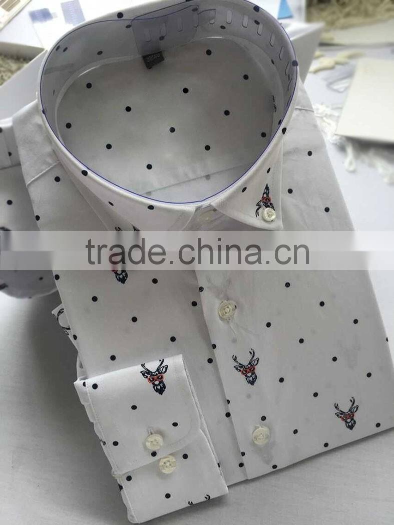 Latest design for men white shirt floral mens dress shirt