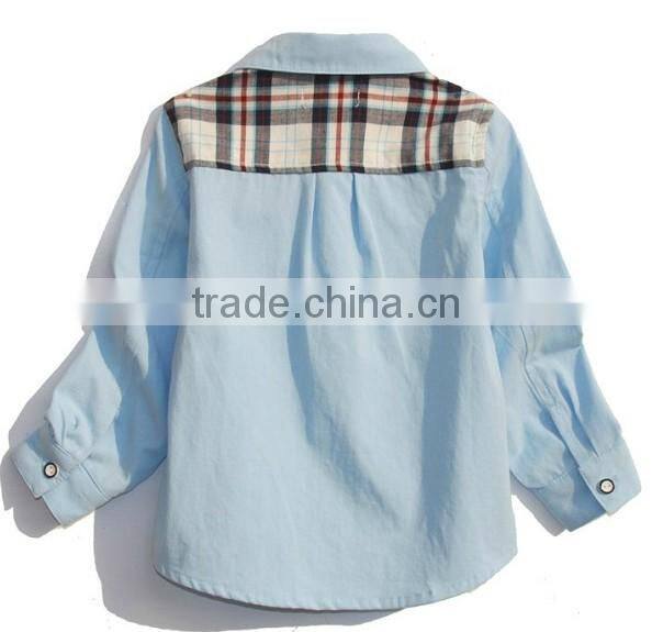 2017 long sleeve contrast color oxford kids or boys shirt