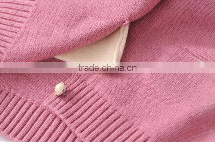 Wholesale Long Sleeve O Neck High Quality Knitting With Rabbit Pattern Girl Sweater Cardigan