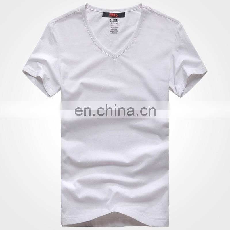 Custom high quality 100% cotton V neck t shirt for men