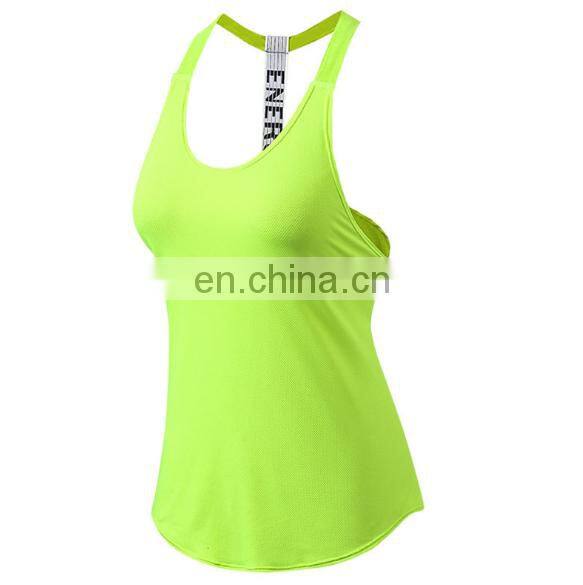 Cheap wholesale 85% polyester 15% spandex quick dry women gym tank top strech fitness yoga woman athletic tank tops