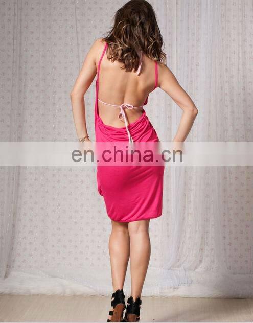 Polyester red backless sarong pareo beachwear