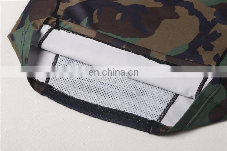 2015 New Model Men Compression T-shirts With Brand Logo Camouflage Dry Fit Sportswear Wholesale