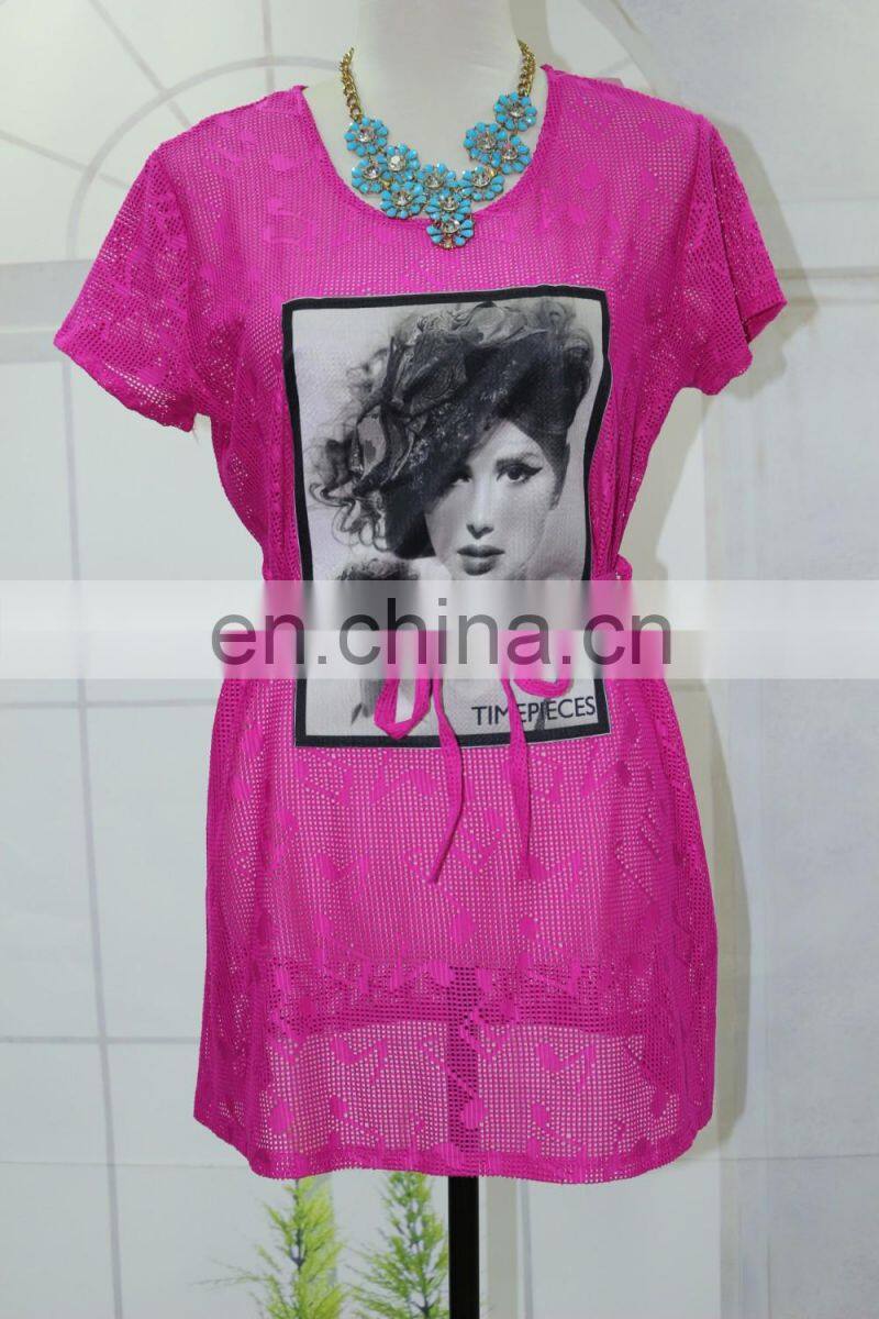 Lace material girl T-shirt at the top of the world design for good sale