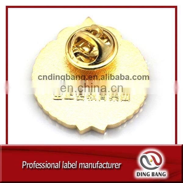Hot Selling OEM Accepted Butterfly Button Type And Color Filled Gold Casted Embossed Logo Souvenir Custom Made Badge